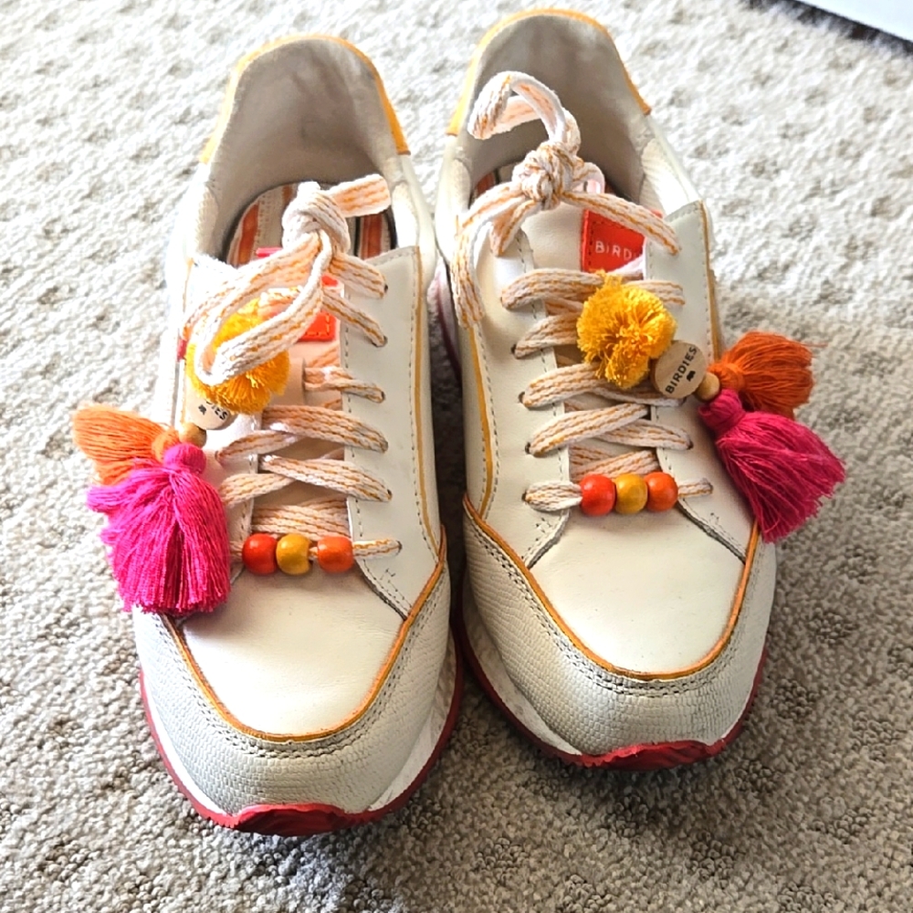 Birdies White Sneakers with Colorful Tassels